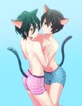  cat_ears high_speed! kirishima_ikuya male_focus multiple_boys nanase_haruka_(free!) raipanda underwear 