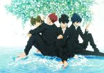  gakuran high_speed! kirishima_ikuya male_focus nanase_haruka_(free!) nishiya_futoshi official_art shiina_asahi tachibana_makoto 