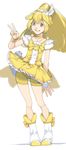  akinbo_(hyouka_fuyou) bad_id bad_pixiv_id bike_shorts boots bow cure_peace earrings full_body hair_flaps highres jewelry kise_yayoi looking_at_viewer magical_girl open_mouth precure shorts shorts_under_skirt skirt smile smile_precure! solo standing v wrist_cuffs yellow yellow_bow yellow_shorts yellow_skirt 