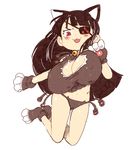  :3 alternate_breast_size animal_ears ass_visible_through_thighs bell bell_choker black_hair blush_stickers bra breasts cat_cutout cat_ears cat_lingerie cat_paws choker cleavage cleavage_cutout eyepatch frilled_bra frills huge_breasts inkerton-kun long_hair looking_at_viewer meme_attire mirai_(senran_kagura) open_mouth oppai_loli paws red_eyes senran_kagura simple_background solo thighs underwear underwear_only white_background white_choker 