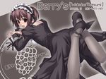  berrys brown_eyes brown_hair maid ribbons tagme thigh-highs 