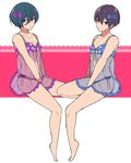  barefoot crossdressing high_speed! kirishima_ikuya lingerie male_focus multiple_boys nanase_haruka_(free!) ribbons underwear 