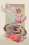  card_captor_sakura doomfest dress kinomoto_sakura thighhighs weapon wings 