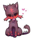  black_eyes foxlett gen_1_pokemon gen_7_pokemon heart litten looking_at_viewer mouth_hold no_humans paws pointy_ears pokemon pokemon_(creature) rattata red_eyes simple_background whiskers white_background yellow_sclera 