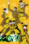  ainz_ooal_gown artist_request fighting_stance haou_airen hat multiple_boys nazi necktie overlord_(maruyama) pandora&#039;s_actor pandora's_actor parody skeleton 