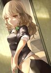  blonde_hair braid dutch_angle hillly_(maiwetea) kirisame_marisa long_hair no_panties open_clothes open_skirt out-of-frame_censoring puffy_short_sleeves puffy_sleeves shirt short_sleeves single_braid skirt solo touhou undressing vest yellow_eyes 