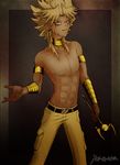  belt blonde_hair egypt jewelry male_focus necklace short_hair solo tan topless wristband yami_marik yu-gi-oh! yuu-gi-ou_duel_monsters 