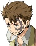  absurdres baccano! brown_eyes brown_hair enami_katsumi highres jacuzzi_splot male_focus solo tattoo 