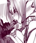  female kos-mos long_hair monochrome negresco oral penis simple_background sketch solo xenosaga 