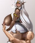  ass breasts dark_skin elf gigantic_breasts nipples pirotess record_of_lodoss_war seinto_(metameter) 