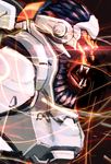  bad_pixiv_id beam_shield fangs glowing glowing_eyes gorilla koutetsu_yarou no_humans overwatch power_armor red_eyes solo winston_(overwatch) 