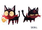  english fire gen_7_pokemon leai_leao_burgess_jr litten no_humans pokemon pokemon_(creature) simple_background startled white_background 