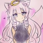  anastaysia_aliapoh_(tinyqote) animal_ears aqua_eyes arms_at_sides blue_eyes blush blush_stickers breasts cat_ears cat_tail drill_hair erect_nipples eyelashes facial_mark final_fantasy final_fantasy_xiv halo head_tilt heart long_hair looking_at_viewer miqo&#039;te miqo'te mole mole_under_eye original pink_background pink_hair portrait simple_background sleeveless_sweater smile sweater tail tinyqote turtleneck twin_drills upper_body wavy_hair 
