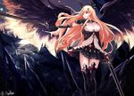  armor ayubee dark_angel_olivia horns shingeki_no_bahamut signed sword thighhighs wings 