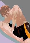  high_speed! kirishima_natsuya smile swim_trunks topless yamano 