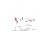  comic gloves kantai_collection lowres mittens no_humans snow snow_crab snowing sou_tamae sticks 