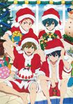  cake high_speed! hikiyama_kayo kirishima_ikuya multiple_boys nanase_haruka_(free!) official_art santa_costume shiina_asahi tachibana_makoto 