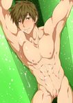  blush cum flaccid free! male_focus muscle nude penis tachibana_makoto topless uncensored 