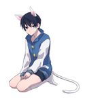  animated animated_gif black_hair blue_eyes cat_ears cat_eyes free! male_focus nanase_haruka_(free!) shorts younger 