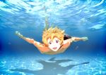  blonde_hair free! hazuki_nagisa male_focus pink_eyes underwater 