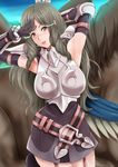  armor arms_up brown_hair fire_emblem fire_emblem:_kakusei janong nintendo skirt solo sumia v 