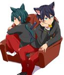  2boys cat_ears cat_tail high_speed! kirishima_ikuya male_focus multiple_boys nanase_haruka_(free!) shouno_kotarou 