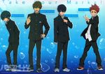  gakuran high_speed! kirishima_ikuya male_focus nanase_haruka_(free!) official_art shiina_asahi tachibana_makoto v 