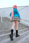  akashiya_moka akashiya_moka_(cosplay) cosplay legs photo pink_hair rosario+vampire school_uniform solo thighs 