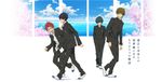  4boys gakuran high_speed! kirishima_ikuya male_focus multiple_boys nanase_haruka_(free!) nishiya_futoshi official_art shiina_asahi tachibana_makoto 