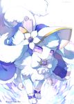  artist_name bad_id bad_pixiv_id blue_ribbon bonnet bow brooch clothed_pokemon crying crying_with_eyes_open flareon flower gen_1_pokemon hideko_(l33l3b) highres jewelry looking_at_viewer no_humans pokemon pokemon_(creature) purple_eyes ribbon simple_background solo tears white_background white_bow white_flower 