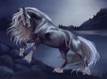  2018 absurd_res aidan_(apollo13) animal_genitalia black_fur black_hooves black_sheath detailed_background digital_media_(artwork) draft_horse equine feathering feral full-length_portrait fully_sheathed fur green_eyes hi_res hooves horse karmen16 lake looking_at_viewer male mammal mane multicolored_fur night outside portrait quadruped sheath shire sky solo star starry_sky two_tone_fur white_fur white_mane white_tail 