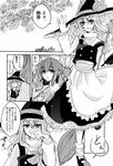  comic flower greyscale hiyori7 kazami_yuuka kirisame_marisa monochrome partially_translated speech_bubble touhou translation_request witch 