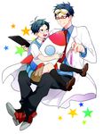  2boys free! glasses male_focus multiple_boys ryuugazaki_rei younger 