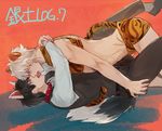  animal_ears bad_id bad_pixiv_id black_hair boxers collar french_kiss gintama hijikata_toushirou kiss male_focus male_underwear multiple_boys ropp sakata_gintoki tail tiger_ears tiger_tail underwear white_hair yaoi 