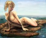  2012 animal_humanoid asterozoan_humanoid biped blonde_hair blue_eyes breasts cilia cloud digital_media_(artwork) digital_painting_(artwork) echinoderm echinoderm_humanoid featureless_breasts feet female full-length_portrait hair humanoid humanoid_feet humanoid_hands light_skin lipstick lying makeup marine marine_humanoid medium_breasts monstrous_humanoid nightmare_fuel nude on_front pinup pointy_ears ponytail portrait pose red_lipstick rock sea sky solo starfish_humanoid tan_skin tendrils trypophobia tube_feet water zirofax 