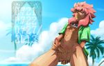  1boy abs anal anus ass beach bottomless erection fingering inazuma_eleven_(series) male_focus muscle naughty_face ocean outdoors penis public saliva se-am smile solo summer sweat tan teeth testicles tsunami_jousuke wet 