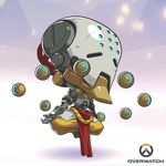  artist_request chibi copyright_name floating full_body humanoid_robot indian_style lowres male_focus official_art omnic overwatch robot sitting solo zenyatta_(overwatch) 