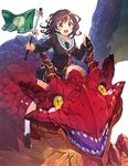  :d black_serafuku black_skirt blush brown_hair commentary_request cover_image crying crying_with_eyes_open dragon dragon_horns dragon_wings flag full_body green_eyes hair_ornament hairclip horns isekai_shuugaku_ryokou jinnai_aya loafers long_sleeves looking_at_viewer neckerchief official_art open_mouth pleated_skirt riding school_uniform serafuku sharp_teeth shirabi shoes skirt smile socks solo_focus tears teeth white_legwear wings yellow_eyes 