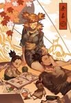  2boys black_hair blonde_hair cactus closed_eyes crayon drawing facial_hair family father_and_son gaara goatee green_eyes hetero hexahydrate husband_and_wife japanese_clothes lap_pillow long_hair mother_and_son multiple_boys nara_shikadai nara_shikamaru naruto naruto_(series) photo_album ponytail quad_tails sleeping temari 