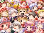  &gt;_&lt; :d ^_^ anger_vein angry animal_ears apron bad_id bad_pixiv_id bangs bat_wings black_hair blonde_hair blue_eyes blue_hair blush book bow braid brown_hair cat_ears chen chibi china_dress chinese_clothes closed_eyes crescent detached_sleeves dress earrings endo_(3879622) everyone expressive_clothes flandre_scarlet fox_tail hair_bow hairband hakurei_reimu hand_on_head hands_on_own_cheeks hands_on_own_face hands_on_own_head hat hat_bow hong_meiling izayoi_sakuya japanese_clothes jewelry kirisame_marisa kiss konpaku_youmu long_hair long_sleeves lunasa_prismriver lyrica_prismriver maid maid_headdress merlin_prismriver mob_cap multiple_girls multiple_tails neckerchief night_clothes nose_bubble o_o one_eye_closed one_side_up open_mouth patchouli_knowledge pillow_hat pink_eyes pink_hair purple_eyes purple_hair reading red_eyes red_hair remilia_scarlet ribbon-trimmed_sleeves ribbon_trim saigyouji_yuyuko short_hair siblings sidelocks silver_hair sisters sleeping smile spiral star steepled_fingers sweatdrop tail teardrop touhou triangular_headpiece twin_braids waist_apron wallpaper wide_sleeves wings witch_hat yakumo_ran yakumo_yukari 
