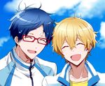  2boys aiwana free! glasses hazuki_nagisa male_focus multiple_boys ryuugazaki_rei 
