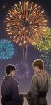  2boys fireworks free! hand_holding male_focus multiple_boys nanase_haruka_(free!) tachibana_makoto yukata 
