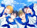  4boys crying free! hazuki_nagisa male_focus multiple_boys nanase_haruka_(free!) ryuugazaki_rei sailor_uniform tachibana_makoto 
