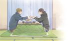  2boys eating free! kotatsu male_focus multiple_boys nanase_haruka_(free!) table tachibana_makoto zukki_(suzukio) 