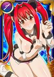  breasts card_(medium) female hair_ornament ikkitousen kanpei large_breasts long_hair long_twintails looking_at_viewer open_mouth red_hair solo twintails 