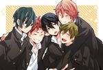  5boys gakuran high_speed! kirishima_ikuya male_focus multiple_boys nanase_haruka_(free!) shigino_kisumi shiina_asahi tachibana_makoto 