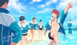  6+boys high_speed! kirishima_ikuya male_focus multiple_boys nanase_haruka_(free!) serizawa_nao shiina_asahi swim_trunks tachibana_makoto zatta 