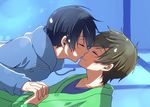  2boys blush eyes_closed high_speed! kiss male_focus multiple_boys nanase_haruka_(free!) tachibana_makoto underwater yaoi 