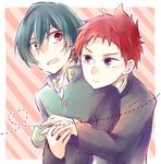  2boys gakuran high_speed! kirishima_ikuya male_focus multiple_boys shiina_asahi 