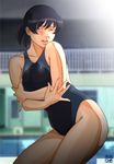  amagami black_hair competition_swimsuit one-piece_swimsuit osomatsu tsukahara_hibiki 